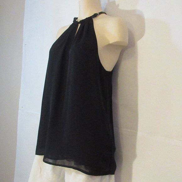 Michael Kors Collection  Black  Top  with Belt  Zipped on back Lined  Large - Picture 2 of 11